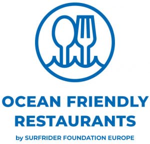 Ocean Friendly Restaurants logo, eine Kamagne von Surfrider Foundation Europe